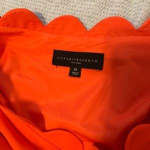 Victoria Beckham target. Orange scallop bow dress
